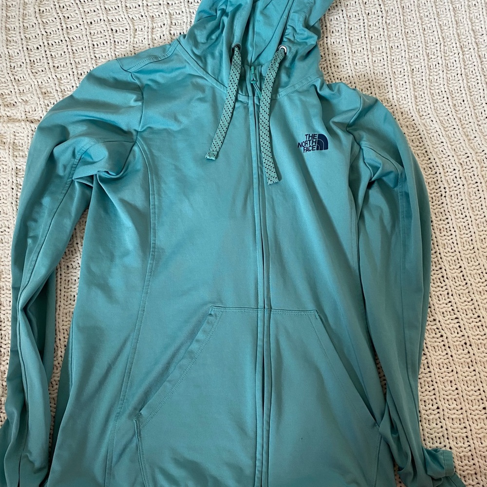 north face blue zip up